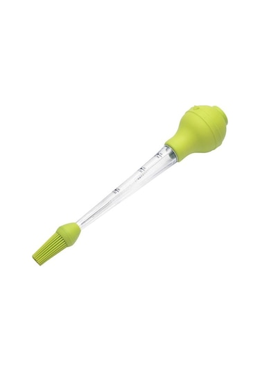 Pazly Yeşil Silikon Hindi Baharat Pompası, İğne İzgara Aleti, Temizleme Fırçası Ve Yağ Damlama Tüpü Şükran Günü Seti Yeşil