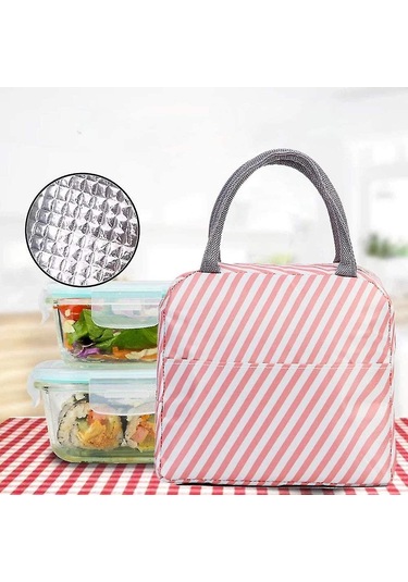 Fermuarlı, Piknik Çantası, Ön Cepli, İş Seyahati, Öğle Yemeği Kutusu Ve Yiyecek Kabı İle Uyumlu, Yeniden Kullanılabilir Öğle Yemeği Çantası Çok Renkli