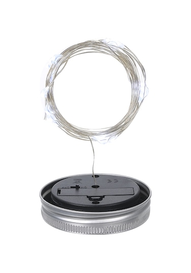 Teltree Güneş Enerjili Bakır Tel Led Lambaderi - 1m 10led Beyaz Işık, Ev/organizasyon Dekorasyonu, Ip65 Su Geçirmez Şişe Yok Diğer