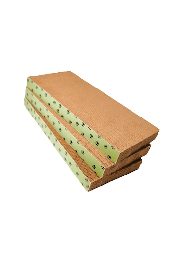 Sdf Kereste Kedi Tırmalama Kartonu Düz 3'lü 23 x 47 x 4 CM