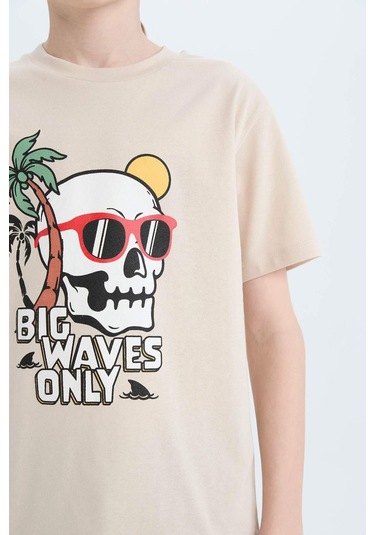 DeFacto Erkek Çocuk Pijama Takımı Baskılı Kısa Kollu Üst Şort E0159A825SMBG186