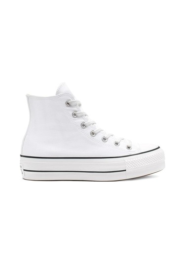 Converse Chuck Taylor All Star Platform Canvas Beyaz Sneaker 560846c-102 Siyah