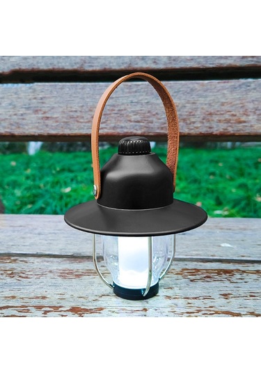 Kamp Çadırı Işık Taşınabilir Led Kamp Fener Su Geçirmez Siyah Siyah