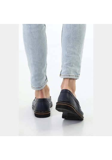 M.Karaca Hakiki Deri Ortopedik Taban Erkek Ayakkabı Lacivert