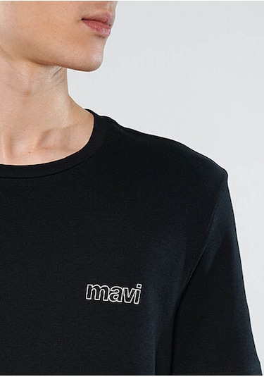 Mavi Logo Baskılı Siyah Erkek T-shirt M0610360-900 Siyah