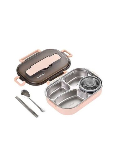 Ulzyvf Yemek Termos Seti Pembe Paslanmaz Çelik Bölmeli 304 1.5l Yemek Kabı Mürdüm