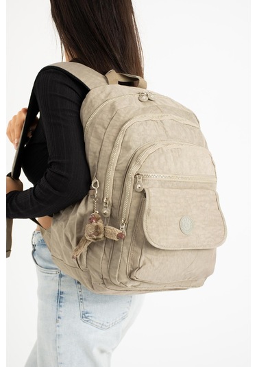 Ultra Hafif Çok Cepli Su Geçirmez Sırt Çantası Unisex Vizon Model: 571-2a - Vizon