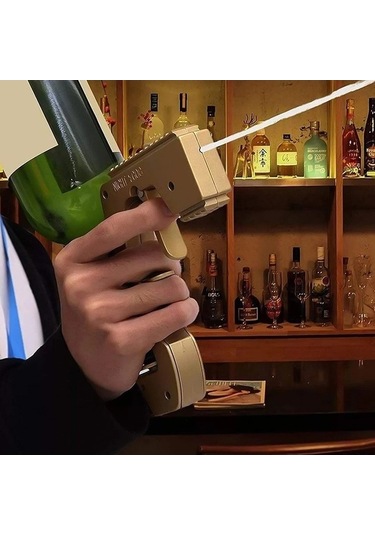 Dancemonkey Plastik Metal Kabarcıklı Blaster Şampanya Şişesi Fışkırtma Tabancası Vişne Çürüğü