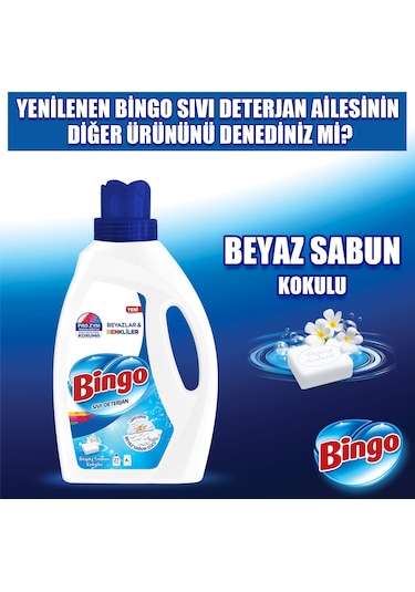 Bingo Amber Çiçeği Sıvı Çamaşır Deterjanı 3 x 1755 ML