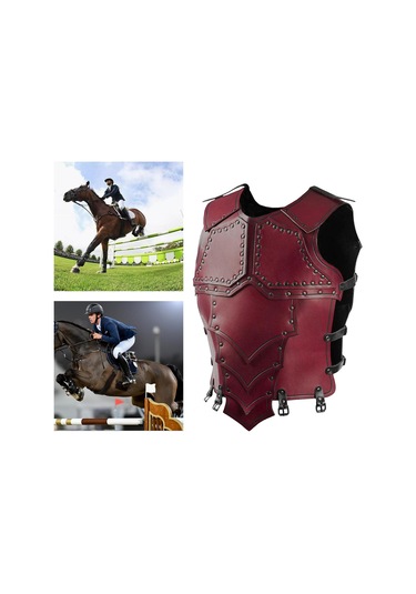 Suntek Yetişkin Binicilik Binicilik Yeleği Koruyucu Üç Kırmızı