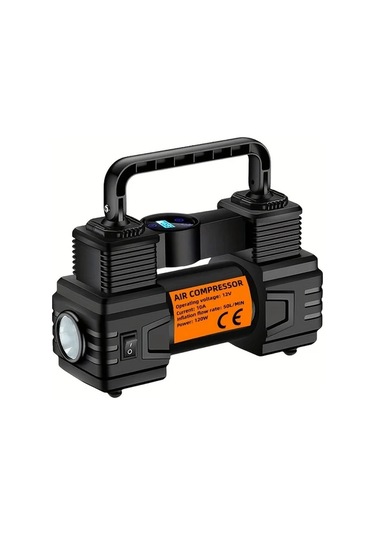 Xuweiwei Portable Air Compressor Pump Orange Hands 12v Araç Tekerlek Basınç Ölçer Led Işık Bisiklet Motor