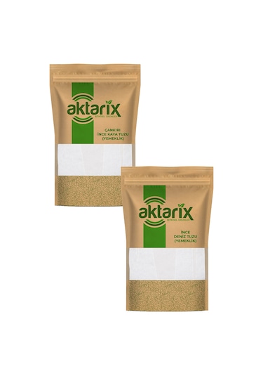 İnce Yemeklik Tuz Seti 1 Kg 500 Gr Deniz Tuzu + 500 Gr Çankırı Kaya Tuzu