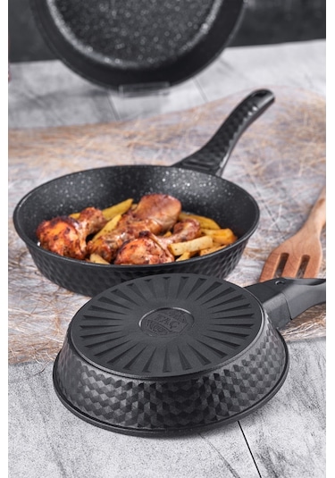 Taç Triton 3 Lü Tava Seti Gri