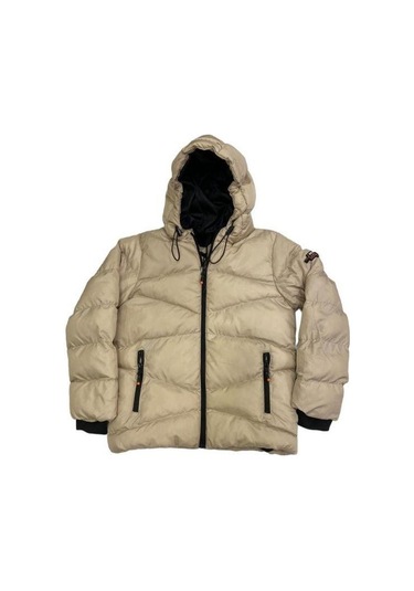 Erkek Çocuk Kapüşonlu Şişme Mont-11053 Bej