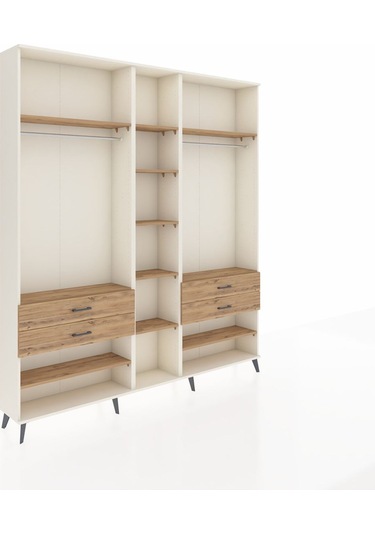Arges Dolap 11 Raflı 4 Çekmeceli 2 Askılı 220x30x243 Aytaşı-çam/çam Atlas Çam/atlas Çam