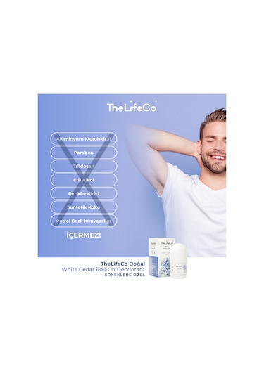 The Lifeco White Cedar Erkek Roll-On Deodorant 2 x 60 ML
