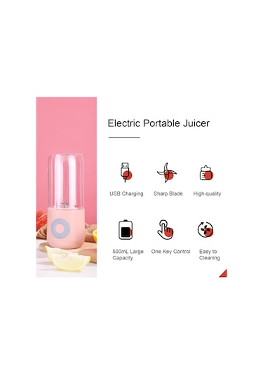 Reedark "500ml Taşınabilir Usb Şarjlı Blender - Meyve Sebze Smoothie Makinesi" Beyaz