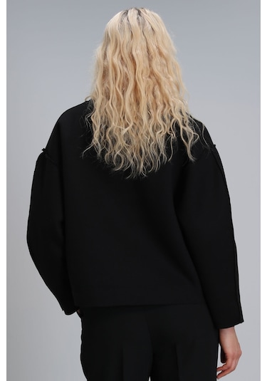 Lufian Selin Kadın Örme Sweatshirt - Siyah 122030005100100