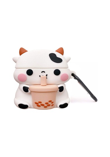 Microsonic Aipods Uyumlu 4.nesil / Anc Kılıf Cartoon Figürlü Silikon Crtn-fgr-bb-cw Bej - Beyaz