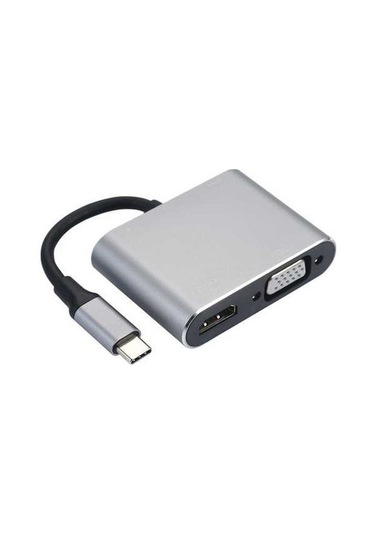Pazly 4'ü 1 Arada Hub, Type-c'den Hd Vga Adaptörü, Usb-c Çoklu Port Dönüştürücü, 4k Hd Çıkış, Usb3.0 Pd Şarj, Macbook Uyumluluğu