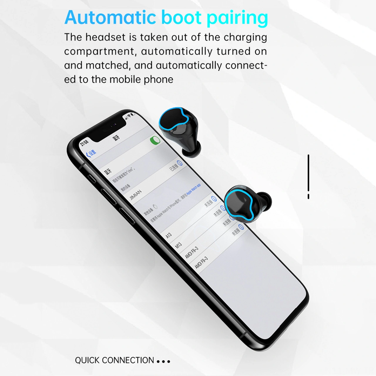 Moveevo M9 Bluetooth 5.1 Kulaklıklar - Ipx7 Su Geçirmez, Dokunmatik Kontrol, Hifi Ses, Led Sayısal Göstergeli Yükleme Kutusu, Spor İçin Uygun, Siyah