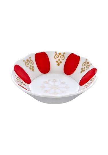 Kahveci Tip Çay Tabağı Bardak Altlığı Kırmızı Beyaz Kalın Melamin 6 Adet Kırmızı