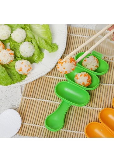 Pirinç Topu Çalkalayıcı Kendin Yap Pirinç Topu Yapıcı Çalkalayıcılar Öğle Yemeği Yapıcı Kalıp Onigiri Kalıbı Suşi Köfte 3 Eşit Top Şeklinde Mutfak Aletleri Pirinç Yeşil