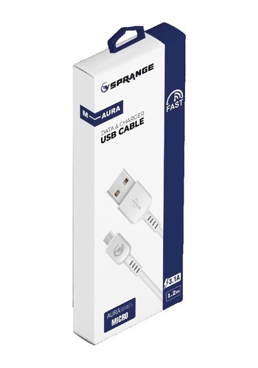Sprange M-Aura Micro USB 3.1a 1.2 M Şarj ve Data Kablosu