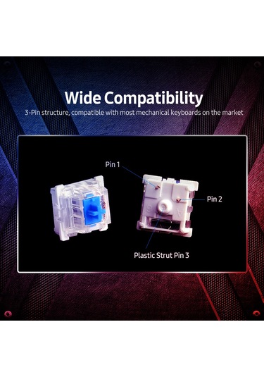 Springsun Outmu Mekanik Klavye Anahtarı - 30 Adet Kırmızı Switch Değiştirilebilir