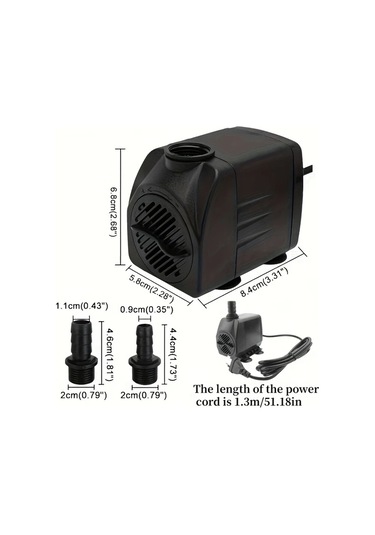 Xuweiwei 1 Adet 25w Çok Fonksiyonlu Yan Emişli Balık Tankı Su Pompası 1500 2000l S Bahçe Akvaryum 1pc