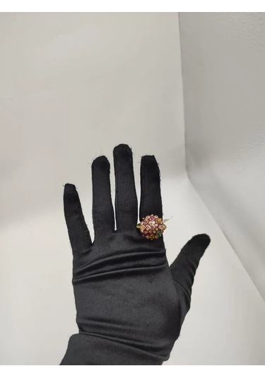 925 Ayar Gümüş Mine İşlem Yüzük 254 Kırmızı