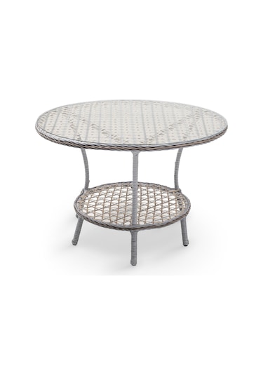 Zen Masalı Çay Seti Bahçe Ve Balkon Mobilyası Takımı 1+1+1+1+ Çap 110 Masa ,çift Renk Krem