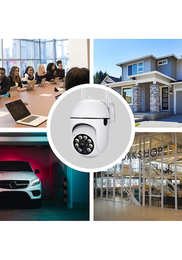 Geeroyoo A7 Akıllı Wifi Güvenlik Kamerası: 1080p, Gece Görüşü, İki Yönlü Ses, 360 Dönüş, Tf Kart Ve Bulut Depolama, Usb Güç, Beyaz Beyaz