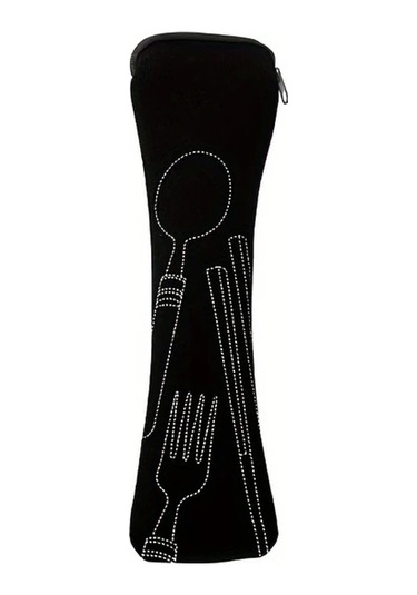 Chuangyinshop Mavi Fermuarlı Sızdırmaz Çatal Bıçak Organizer Çantası Kamp Ofis Seyahat Mavi 1 Adet