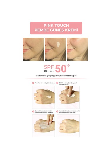 Sinoz SPF50+ Pink Touch Ton Eşitleyici Pembe Yüz Güneş Kremi PA++++ 50 ML