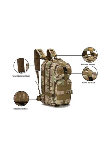 Dancemonkey Açık Hava Sırt Çantası: Dağ Yürüyüşü, Kamuflaj Desen, Çok Renkli Günlük Çanta Çok Renkli