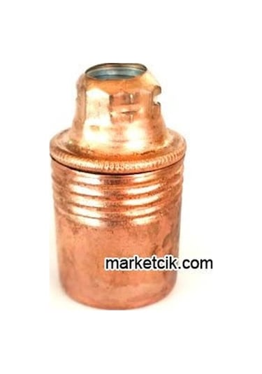 Marketcik Dekoratif E14 Düz Bakır Metal Duy