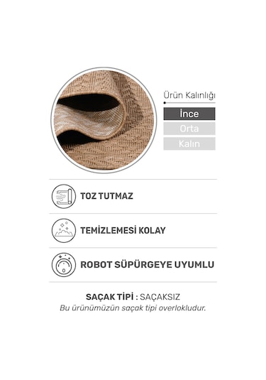 Sierra Halı Jüt Hasır Görünümlü Modern Kilim Ve Yolluk, İnce Bukle Dokuma Bej - Naturel