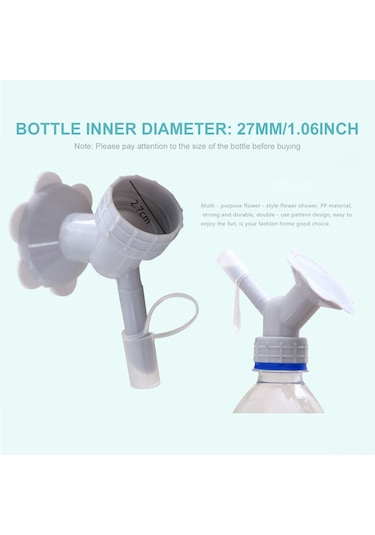 Ximistore9 Mavi Çiçek Sulama Uygulaması, 27mm Açıkça Çift Başlı, Plastik Sulama Kapağı, Ev Bahçe Sulama Aleti