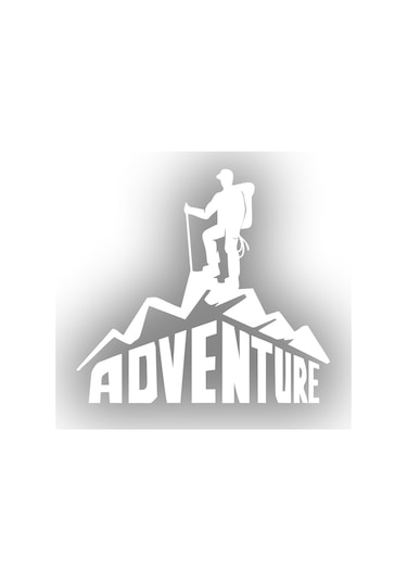 Adventure Dağcı Sticker 17x17 Cm Beyaz
