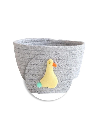 Suntek Magideal El Dokuması Pamuk İpliği Saklama Sepeti Ördek Gri
