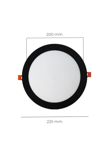 18w Sıva Altı Yuvarlak Siyah Led Panel 3200k Sarı Işık 2 Adet Siyah