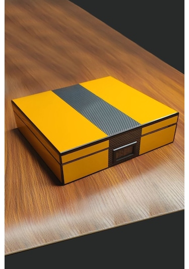 Falconetti Rc60 Sarı Karbon Fiber Humidor Puro Kutusu