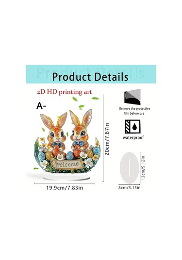 Suntek Paskalya 2d Düz Akrilik Süs Hediye Ofis Doğum Günü Stil A