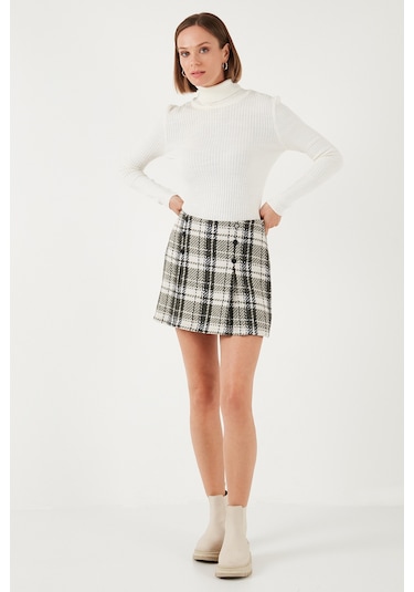 Lela Regular Fit Kışlık Tüvit Mini Bayan Şort Etek 611Et0020 Haki