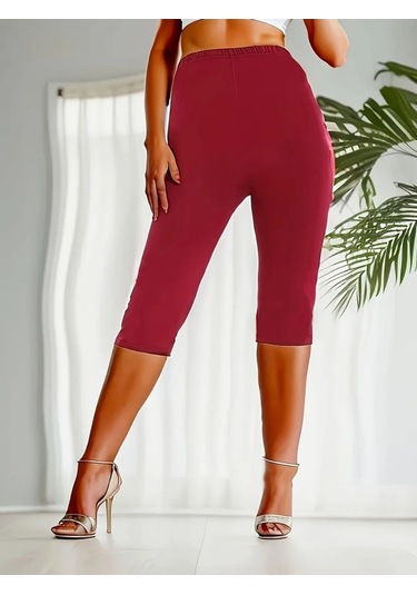 Munn Collection Kadın Yüksek Bel Dalgıç Midi Tayt Kırmızı