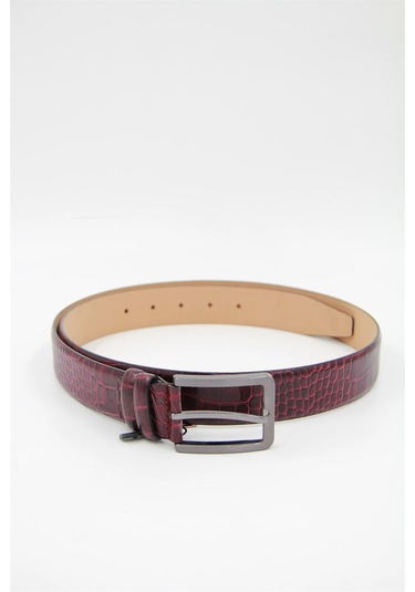 Granit 04 Erkek Deri Kemer - Bordo - Bordo