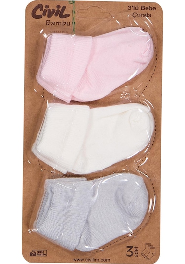 Civil Baby Bambu Basic Asetat 0-24 Ay Çorap Setleri - Standart