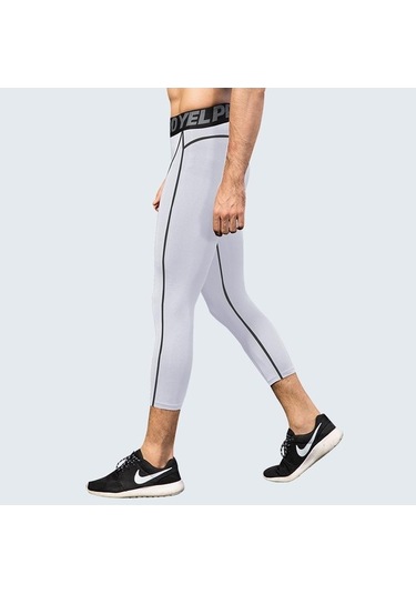 Tongxida Türk Erkek Kırpılmış Pantolon Koşu Tayt Spor Eğitim 3/4 Kısa Pantolon Sıvırlar Spor Salonu Lacivert Lacivert