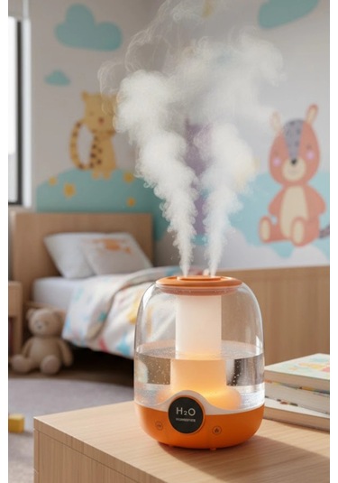 Glr K07 Turuncu Çift Spreyli Ultrasonik Sessiz Hava Nemlendirici Ve Gece Lambası 3l Kapasite